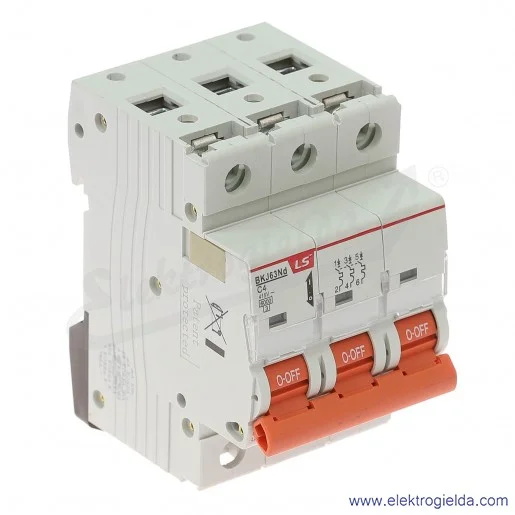 Wyłącznik nadprądowy BKN 3P, charakterystyka C, 4A Wyłącznik nadprądowy BKN 3P, charakterystyka C, 4A