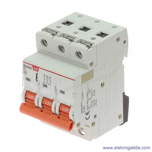 Wyłącznik nadprądowy BKN 3P, charakterystyka C, 4A Wyłącznik nadprądowy BKN 3P, charakterystyka C, 4A