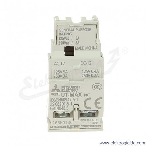 Styk pomocniczy 288456, UT-MAX 1B, NC, do wyłącznika silnikowego Styk pomocniczy 288456, UT-MAX 1B, NC, do wyłącznika silnikowego