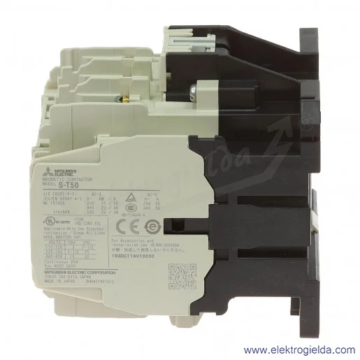 Stycznik 298664, S-T50CX, 200V AC, 22 kW, 2NO + 2NC Stycznik 298664, S-T50CX, 200V AC, 22 kW, 2NO + 2NC