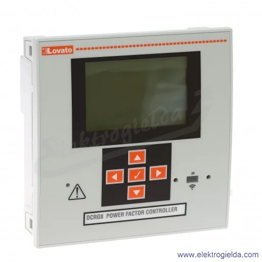 Regulator współczynnika mocy biernej DCRG8 automatyczny, 8 stopni przekaźnikowych Regulator współczynnika mocy biernej DCRG8 automatyczny, 8 stopni przekaźnikowych