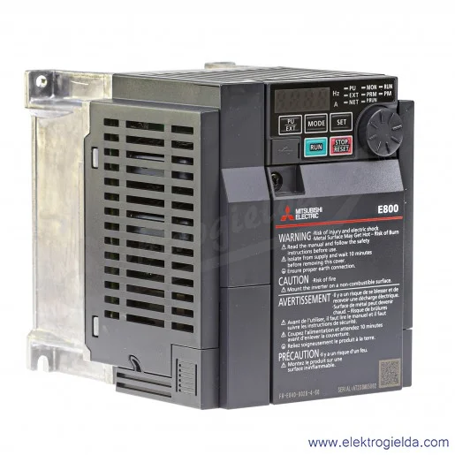 Falownik 500111 FR-E840-0026-4-60 0.75-1.5kW, 3x380-480V, 3.5A, RS-485, IP20 Falownik 500111 FR-E840-0026-4-60 0.75-1.5kW, 3x380-480V, 3.5A, RS-485, IP20
