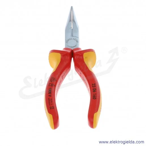 Szczypce 25 06 160 półokrągłe proste chromowane izolowane 1000V Szczypce 25 06 160 półokrągłe proste chromowane izolowane 1000V