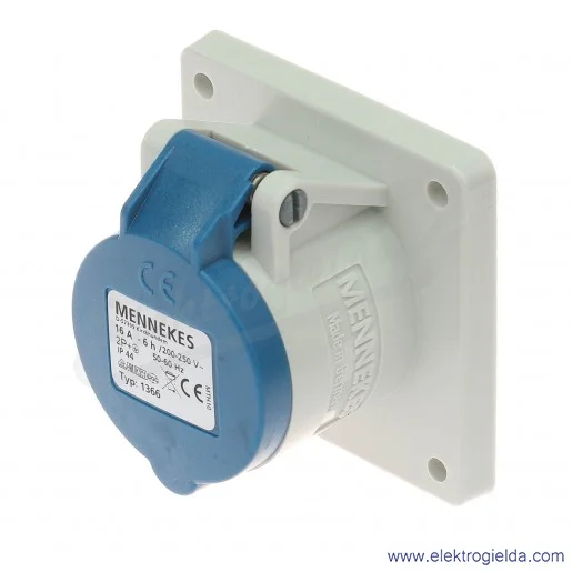 Gniazdo tablicowe 1366 3x16A 230V proste IP44 Gniazdo tablicowe 1366 3x16A 230V proste IP44