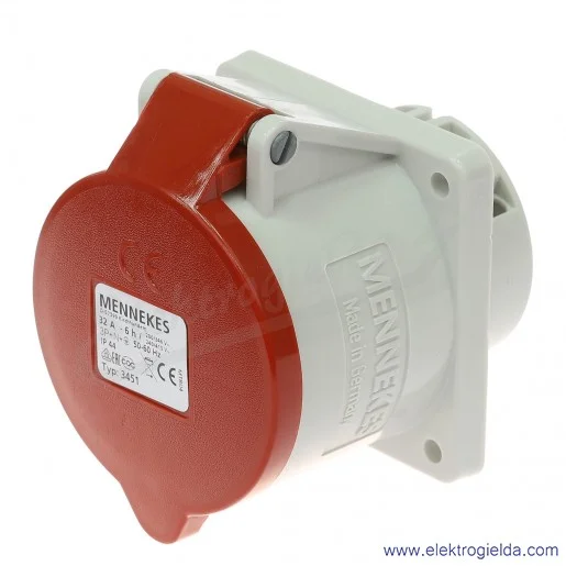 Gniazdo tablicowe 3451 5x32A 400V proste IP44 Gniazdo tablicowe 3451 5x32A 400V proste IP44