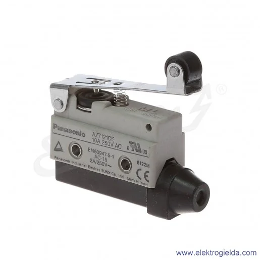 Wyłącznik krańcowy AZ7121CE, 125VDC, 250VAC, 10A długa dźwignia z rolką Wyłącznik krańcowy AZ7121CE, 125VDC, 250VAC, 10A długa dźwignia z rolką