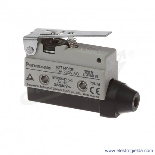 Wyłącznik krańcowy AZ7140CE, 125VDC, 250VAC, 10A, średnia dźwignia Wyłącznik krańcowy AZ7140CE, 125VDC, 250VAC, 10A, średnia dźwignia