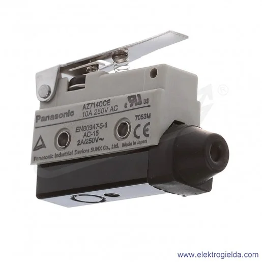 Wyłącznik krańcowy AZ7140CE, 125VDC, 250VAC, 10A, średnia dźwignia Wyłącznik krańcowy AZ7140CE, 125VDC, 250VAC, 10A, średnia dźwignia