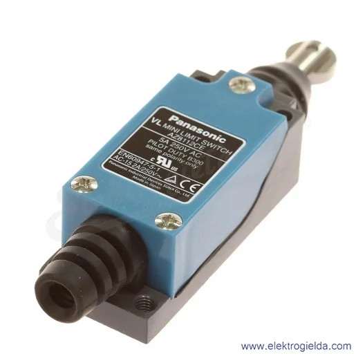 Wyłącznik krańcowy AZ8112CEJ, 250VDC, 400VAC, 10A, trzpień z rolką metalową Wyłącznik krańcowy AZ8112CEJ, 250VDC, 400VAC, 10A, trzpień z rolką metalową