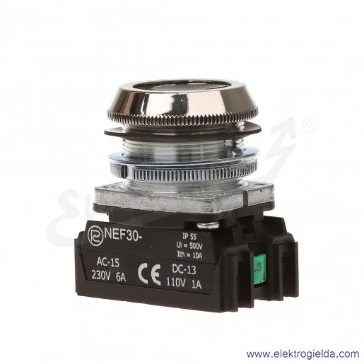 Przycisk sterowniczy NEF30 Ks2X czarny kryty 30mm 2NO Przycisk sterowniczy NEF30 Ks2X czarny kryty 30mm 2NO