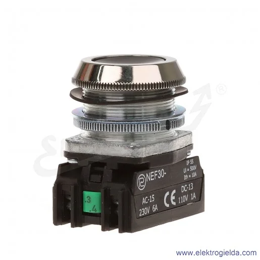 Przycisk sterowniczy NEF30 Ks2X czarny kryty 30mm 2NO Przycisk sterowniczy NEF30 Ks2X czarny kryty 30mm 2NO