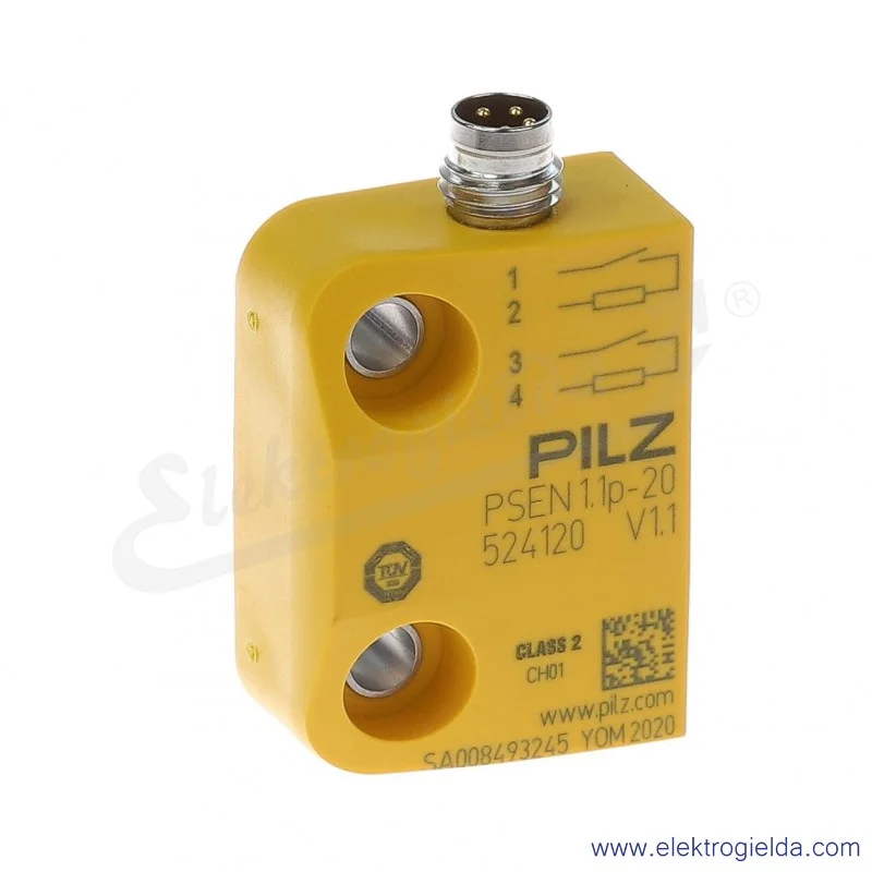 Wyłącznik bezpieczeństwa PSEN 1.1p-20/8mm/ 1 switch, magnetyczny, M8 4P Wyłącznik bezpieczeństwa PSEN 1.1p-20/8mm/ 1 switch, magnetyczny, M8 4P