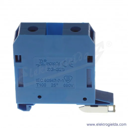 Złączka jednotorowa A11-1536, ZG G 25/TS 35, niebieska, gwintowa, 25mm2 Złączka jednotorowa A11-1536, ZG G 25/TS 35, niebieska, gwintowa, 25mm2