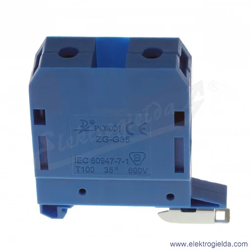 Złączka jednotorowa A11-1636, ZG G 35/TS 35, niebieska, gwintowa, 25...35mm2 Złączka jednotorowa A11-1636, ZG G 35/TS 35, niebieska, gwintowa, 25...35mm2