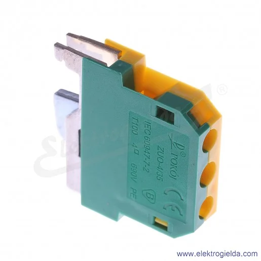 Złączka ochronna A11-5C3Z, ZUO 4, żółto-zielona, jednotorowa, 4mm2 Złączka ochronna A11-5C3Z, ZUO 4, żółto-zielona, jednotorowa, 4mm2