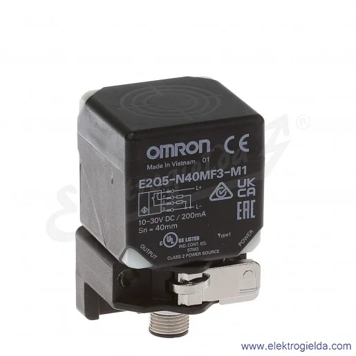 Czujnik indukcyjny E2Q5-N40MF3-M1 PNP NO/NC Sn 40mm złącze M12 Czujnik indukcyjny E2Q5-N40MF3-M1 PNP NO/NC Sn 40mm złącze M12