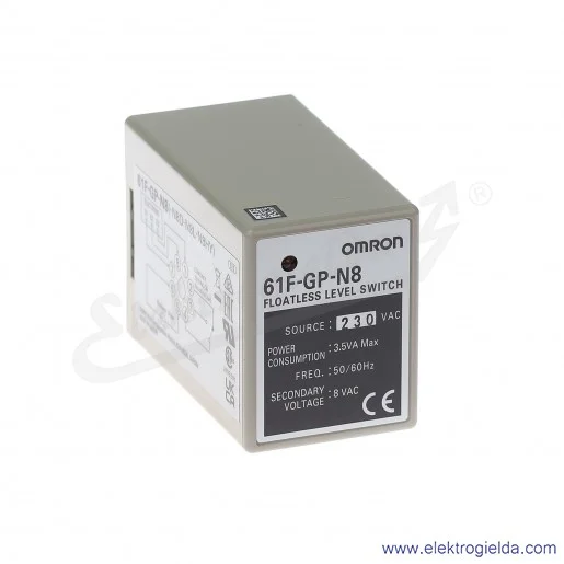 Czujnik poziomu, przewodzący, kompaktowy, wtykowy, uniwersalny, przekaźnik, wskaźnik LED, 230 VAC, 8 pinów Czujnik poziomu, przewodzący, kompaktowy, wtykowy, uniwersalny, przekaźnik, wskaźnik LED, 230 VAC, 8 pinów