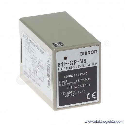 Czujnik poziomu, przewodzący, kompaktowy, wtykowy, uniwersalny, przekaźnik, wskaźnik LED, 24 VAC, 8 pinów Czujnik poziomu, przewodzący, kompaktowy, wtykowy, uniwersalny, przekaźnik, wskaźnik LED, 24 VAC, 8 pinów