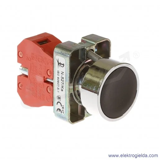 Przycisk kompletny A87-0023, N-527/KS-Y, czarny, 1 rozwierny Przycisk kompletny A87-0023, N-527/KS-Y, czarny, 1 rozwierny