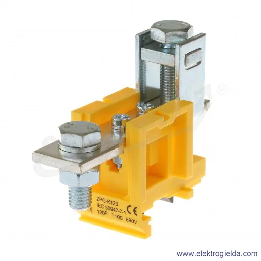 Złączka jednotorowa A11-1411, ZPG K 120, żółta, gwintowa, 120mm2 Złączka jednotorowa A11-1411, ZPG K 120, żółta, gwintowa, 120mm2