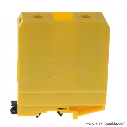 Złączka jednotorowa A11-0771, ZG G 120, żółta, gwintowa, 120mm2 Złączka jednotorowa A11-0771, ZG G 120, żółta, gwintowa, 120mm2