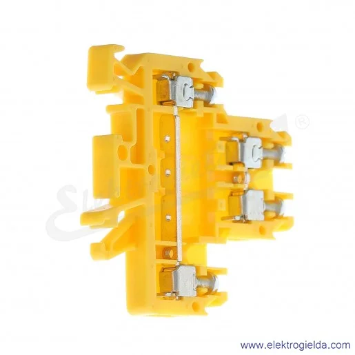 Złączka piętrowa A00-0001, ZUG G/21, żółta, śrubowa, 4mm2 Złączka piętrowa A00-0001, ZUG G/21, żółta, śrubowa, 4mm2