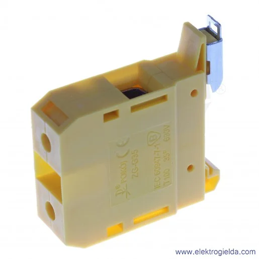 Złączka jednotorowa A11-1631, ZG G 35/TS 35, żółta, gwintowa, 25...35mm2 Złączka jednotorowa A11-1631, ZG G 35/TS 35, żółta, gwintowa, 25...35mm2