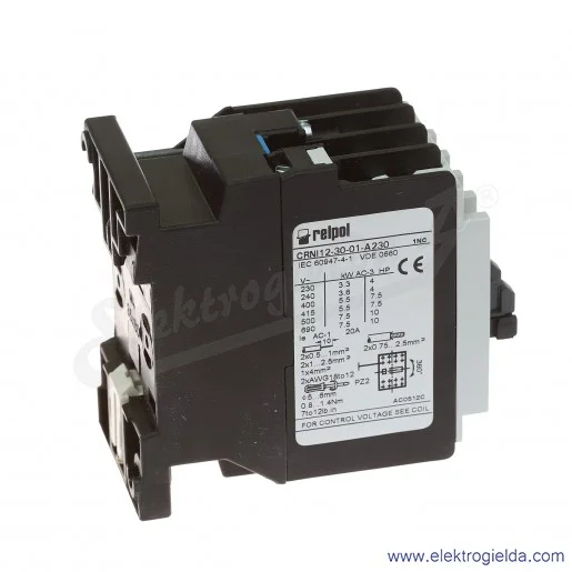 Stycznik CRNI12-30-01-A230V, 5.5 kW, 230VAC, 1NC Stycznik CRNI12-30-01-A230V, 5.5 kW, 230VAC, 1NC