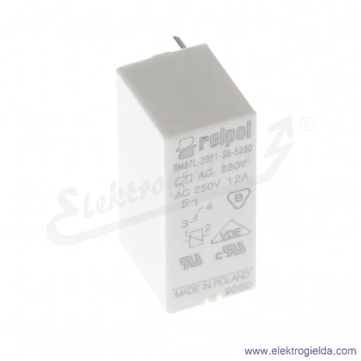 Przekaźnik miniaturowy RM87L-2011-35-5230 1P 230VAC do obwodów drukowanych i gniazd raster lewy 5mm Przekaźnik miniaturowy RM87L-2011-35-5230 1P 230VAC do obwodów drukowanych i gniazd raster lewy 5mm