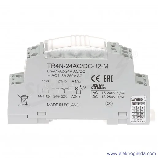 Przekaźnik czasowy wielofunkcyjny TR4N-24AC/DC-12-M 2p 10-funkcji Przekaźnik czasowy wielofunkcyjny TR4N-24AC/DC-12-M 2p 10-funkcji