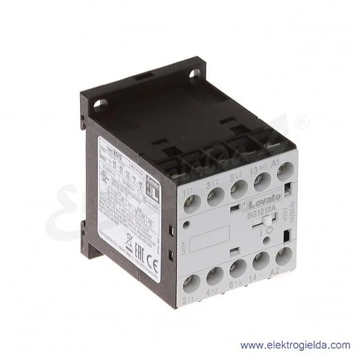 Stycznik BG1210A400 400VAC Ith 20A AC3/400V 5,7KW, 1NO Stycznik BG1210A400 400VAC Ith 20A AC3/400V 5,7KW, 1NO
