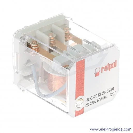 Przekaźnik elektromagnetyczny RUC-2013-26-5230 3P 230VAC Przekaźnik elektromagnetyczny RUC-2013-26-5230 3P 230VAC
