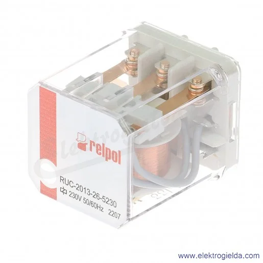 Przekaźnik elektromagnetyczny RUC-2013-26-5230 3P 230VAC Przekaźnik elektromagnetyczny RUC-2013-26-5230 3P 230VAC