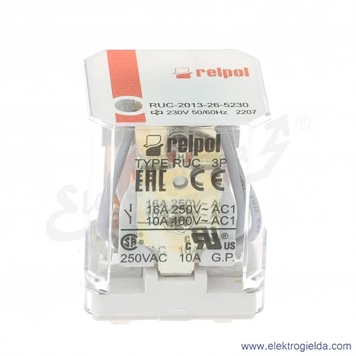 Przekaźnik elektromagnetyczny RUC-2013-26-5230 3P 230VAC Przekaźnik elektromagnetyczny RUC-2013-26-5230 3P 230VAC