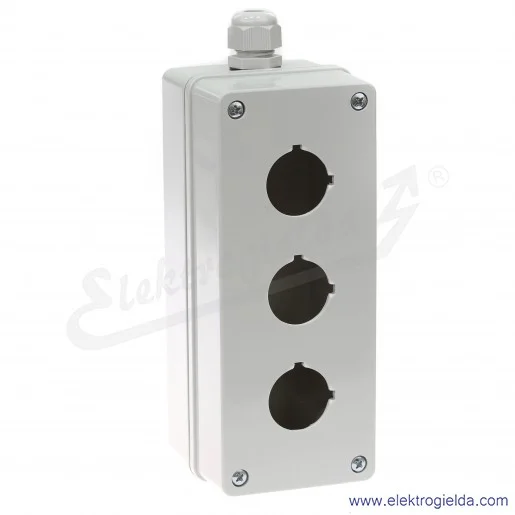 Kaseta sterownicza KP-3 szara, 3 otwory, fi 30mm Kaseta sterownicza KP-3 szara, 3 otwory, fi 30mm
