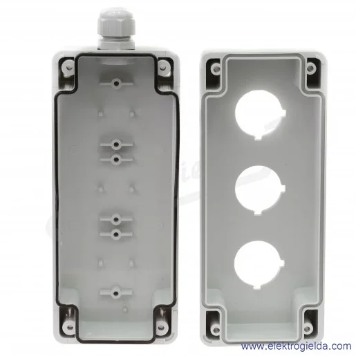 Kaseta sterownicza KP-3 szara, 3 otwory, fi 30mm Kaseta sterownicza KP-3 szara, 3 otwory, fi 30mm