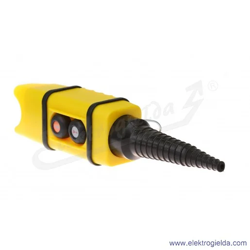 Kaseta sterownicza KS1 przeznaczona jest do sterowania suwnicami, dźwigami itp. Kaseta składa się z jednego członu wyposażonego Kaseta sterownicza KS1 przeznaczona jest do sterowania suwnicami, dźwigami itp. Kaseta składa się z jednego członu wyposażonego