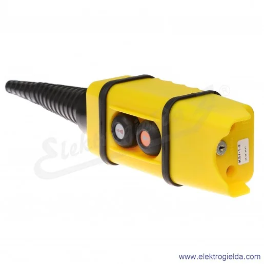 Kaseta sterownicza KS1 przeznaczona jest do sterowania suwnicami, dźwigami itp. Kaseta składa się z jednego członu wyposażonego Kaseta sterownicza KS1 przeznaczona jest do sterowania suwnicami, dźwigami itp. Kaseta składa się z jednego członu wyposażonego