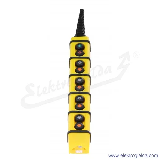 Kaseta sterownicza KS-5 1.2 suwnicowa start/stop, przód/tył, prawo/lewo, góra/dół, obrót w prawo/lewo Kaseta sterownicza KS-5 1.2 suwnicowa start/stop, przód/tył, prawo/lewo, góra/dół, obrót w prawo/lewo