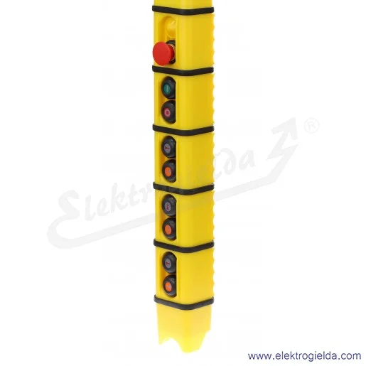 Kaseta sterownicza KS5-1-2-058S.21.45.35.45 suwnicowa start/stop, prawo/lewo, góra/dół, prawo/lewo, STOP awaryjny Kaseta sterownicza KS5-1-2-058S.21.45.35.45 suwnicowa start/stop, prawo/lewo, góra/dół, prawo/lewo, STOP awaryjny