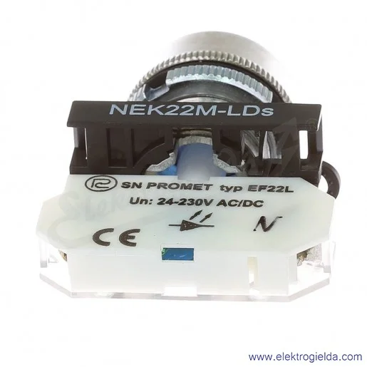 Lampka sygnalizacyjna NEK22M-LDSn 24-230V AC/DC niebieska klosz sferyczny