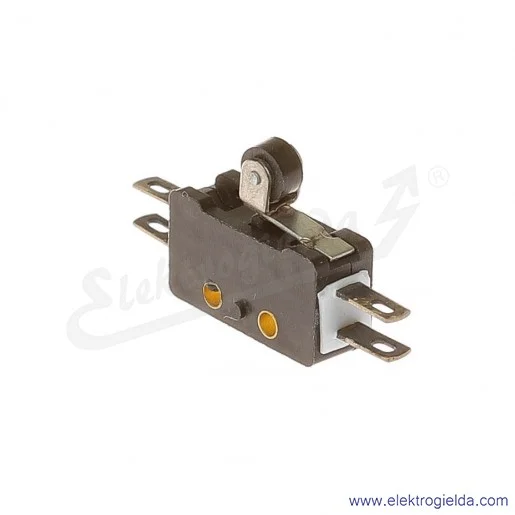 Łącznik krańcowy miniaturowy 83-132 54Er 7,5 z dźwignią 7,5mm i rolką 1Z+1R złocony Łącznik krańcowy miniaturowy 83-132 54Er 7,5 z dźwignią 7,5mm i rolką 1Z+1R złocony