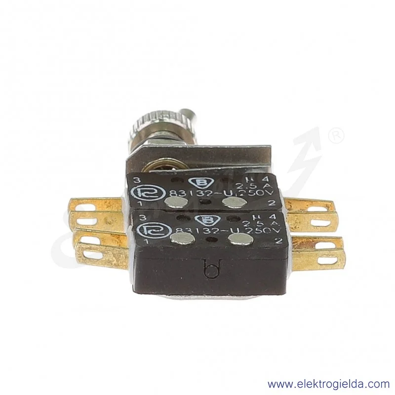 Łącznik miniaturowy 83-546-3s z napędem ręcznym 0-1 2Z+2R srebrzony Łącznik miniaturowy 83-546-3s z napędem ręcznym 0-1 2Z+2R srebrzony