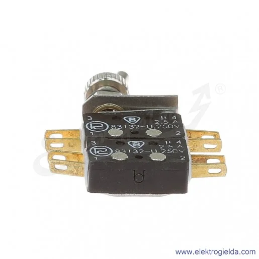 Łącznik miniaturowy 83-546-3s z napędem ręcznym 0-1 2Z+2R srebrzony Łącznik miniaturowy 83-546-3s z napędem ręcznym 0-1 2Z+2R srebrzony