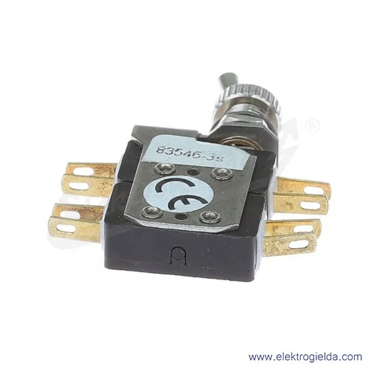 Łącznik miniaturowy 83-546-3s z napędem ręcznym 0-1 2Z+2R srebrzony Łącznik miniaturowy 83-546-3s z napędem ręcznym 0-1 2Z+2R srebrzony