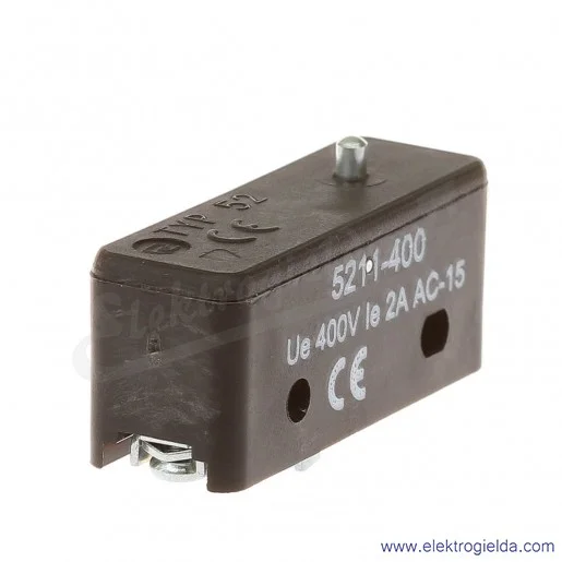 Łącznik krańcowy miniaturowy 5211-400 z popychaczem kołkowym, stalowym 1P Łącznik krańcowy miniaturowy 5211-400 z popychaczem kołkowym, stalowym 1P