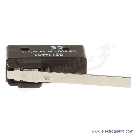 Łącznik krańcowy miniaturowy 5211-401 z dźwignią płaską, L 65,3mm Łącznik krańcowy miniaturowy 5211-401 z dźwignią płaską, L 65,3mm