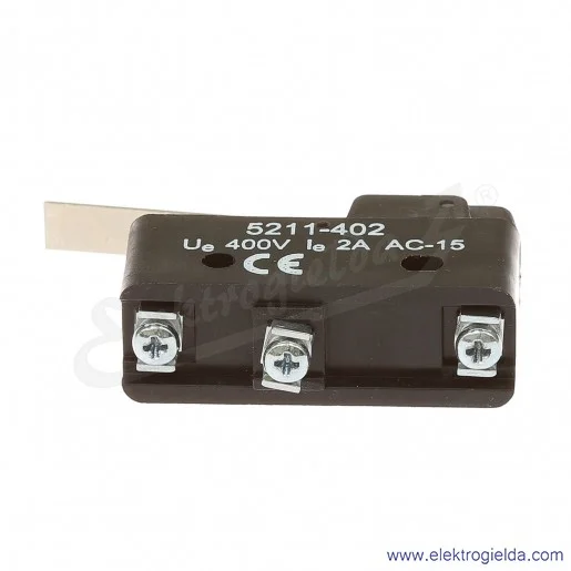 Łącznik krańcowy miniaturowy 5211-402 z dźwignią płaską, L 53,3mm Łącznik krańcowy miniaturowy 5211-402 z dźwignią płaską, L 53,3mm