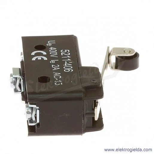 Łącznik krańcowy miniaturowy 5211-406 z dźwignią i rolką, L 37,2mm 1P Łącznik krańcowy miniaturowy 5211-406 z dźwignią i rolką, L 37,2mm 1P