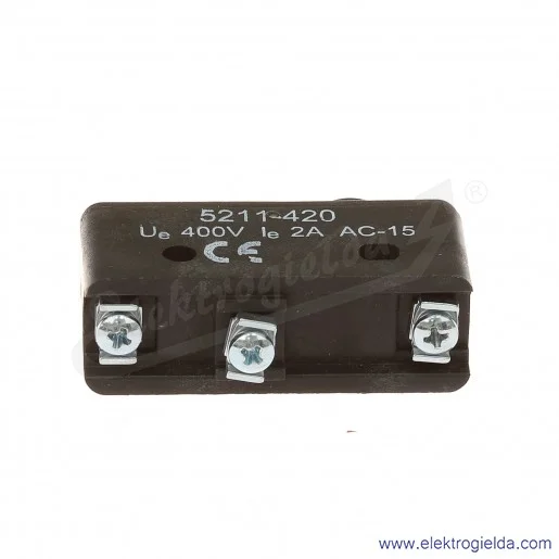 Łącznik krańcowy miniaturowy 5211-420 z popychaczem teleskopowym krótkim 1P Łącznik krańcowy miniaturowy 5211-420 z popychaczem teleskopowym krótkim 1P